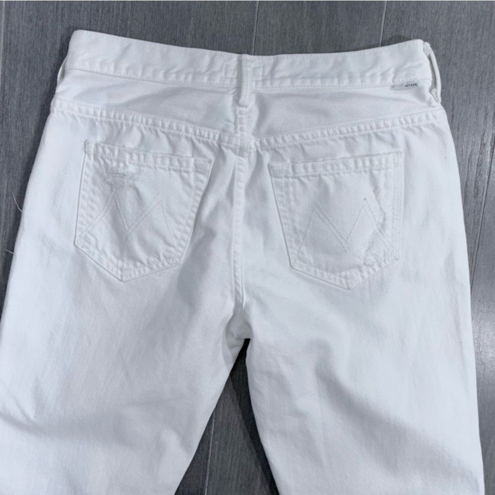 MOTHER The Loosey Party Crashers Distressed Boyfriend White Jeans 25 Relaxed Fit - Picture 9 of 15